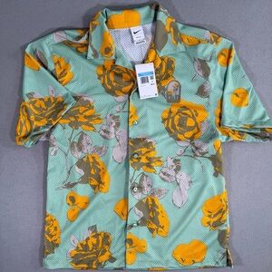 Nike Sportswear City Of Roses Floral Mesh Button Shirt FJ1650-308 Size Medium